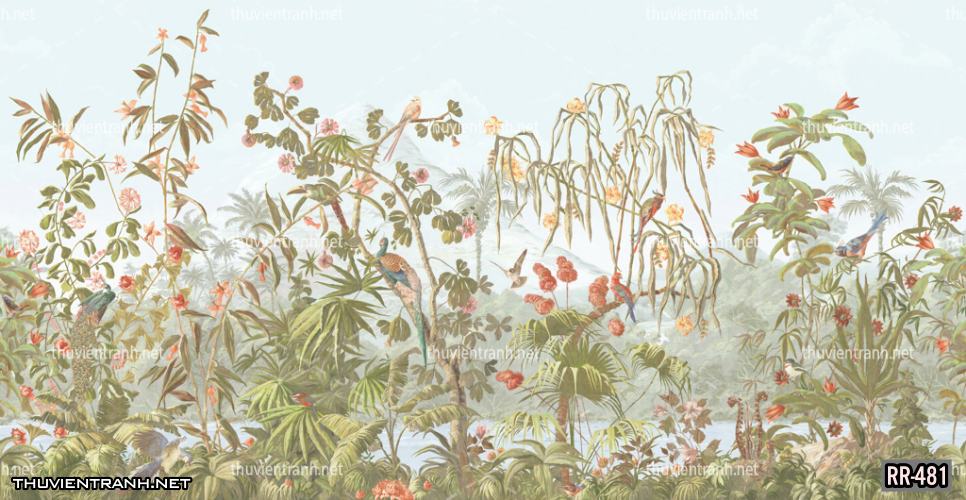 Tranh dán tường rừng rậm nhiệt đới, Tranh vẽ cổ điển, Vintage TropicalRR-481 - Kết quả tìm kiếm tranh tường